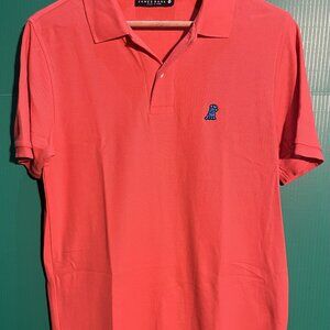 James Bark Coral Polo Shirt Men’s Small – Made in Peru, Blue Dog Logo, 100% Pima